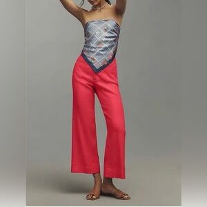 Anthropologie The Colette European Linen Stretch Wide Leg Pants NWT!